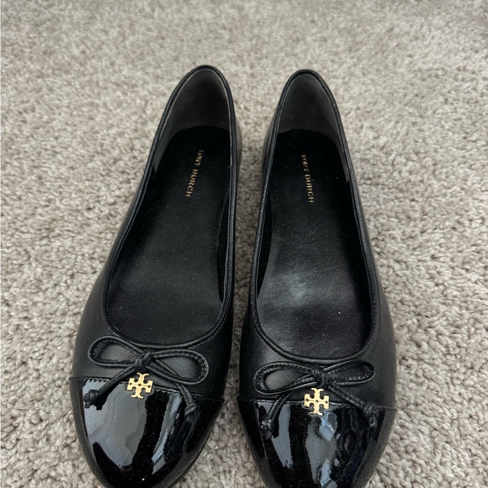 Tory Burch Black Patent Leather Flats